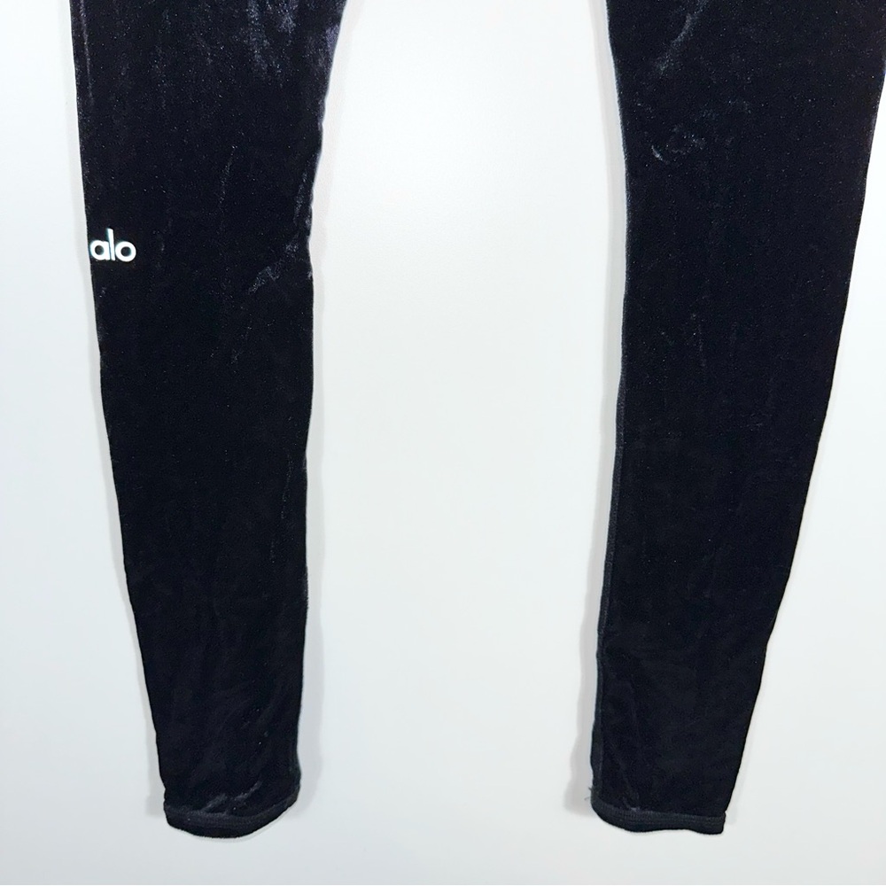 Alo Yoga High Waist Posh Velvet Legging In Black Size Small - Picture 7 of 9